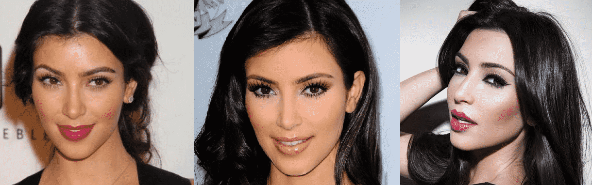 Kim Kardashian - különböző árnyalatú rúzsokkal más és más hatás érhető el. 